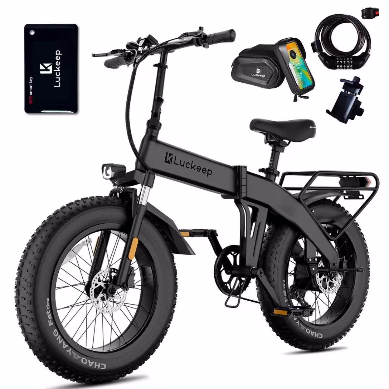 X1 Lite Foldable Electric Bike for Adults 1500W Peak Motor,720WH Removable Battery,28MPH 60 Miles Long Range,20"*4" Fat Tire All Terrain E bike with Front Suspension,Mountain Electric Bicycle(X1Lite Gray) Image 5