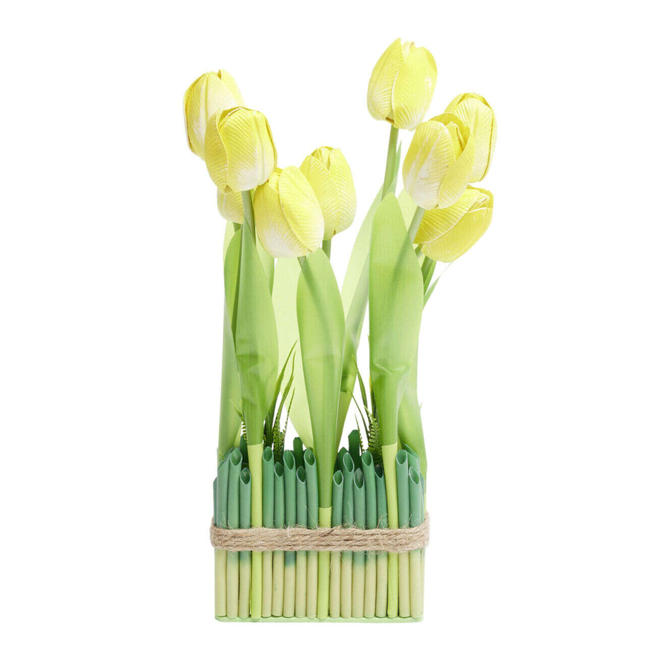 Carré de tulipe artificielle rose 15x8xH39cm
