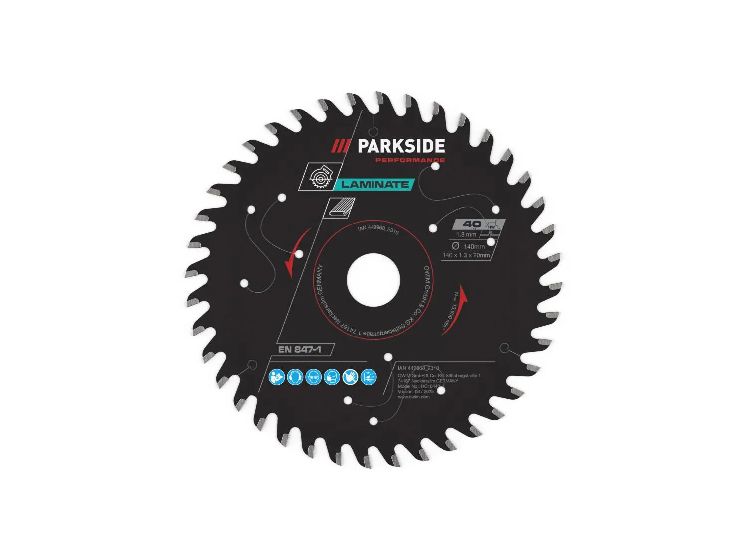 PARKSIDE PERFORMANCE Lame de scie circulaire,  140 mm, 20 dents, 40 dents, 44 dents