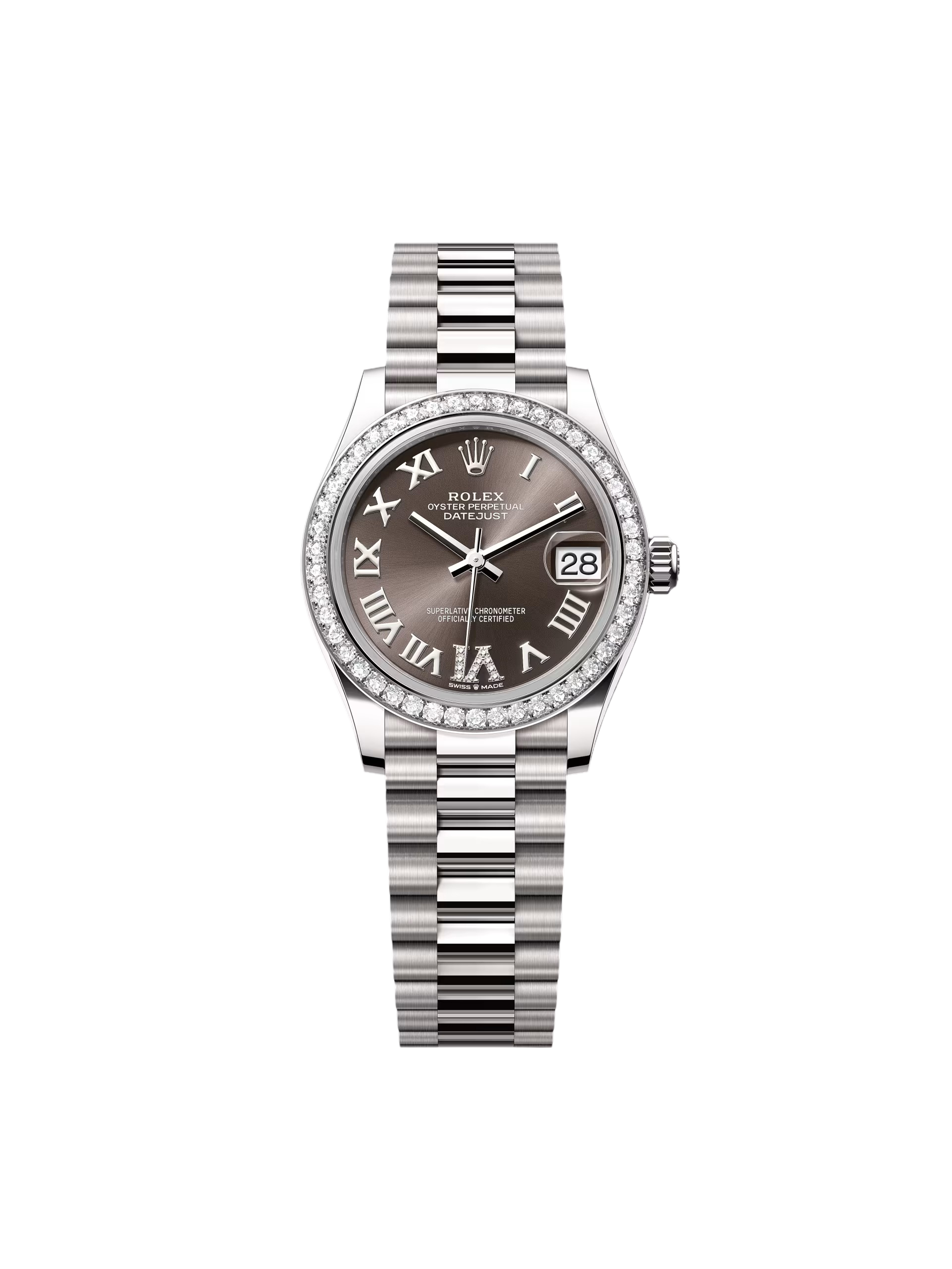 【Super Clone】RLX Datejust m278289RBR-0020 Dark Grey Dial White Gold President