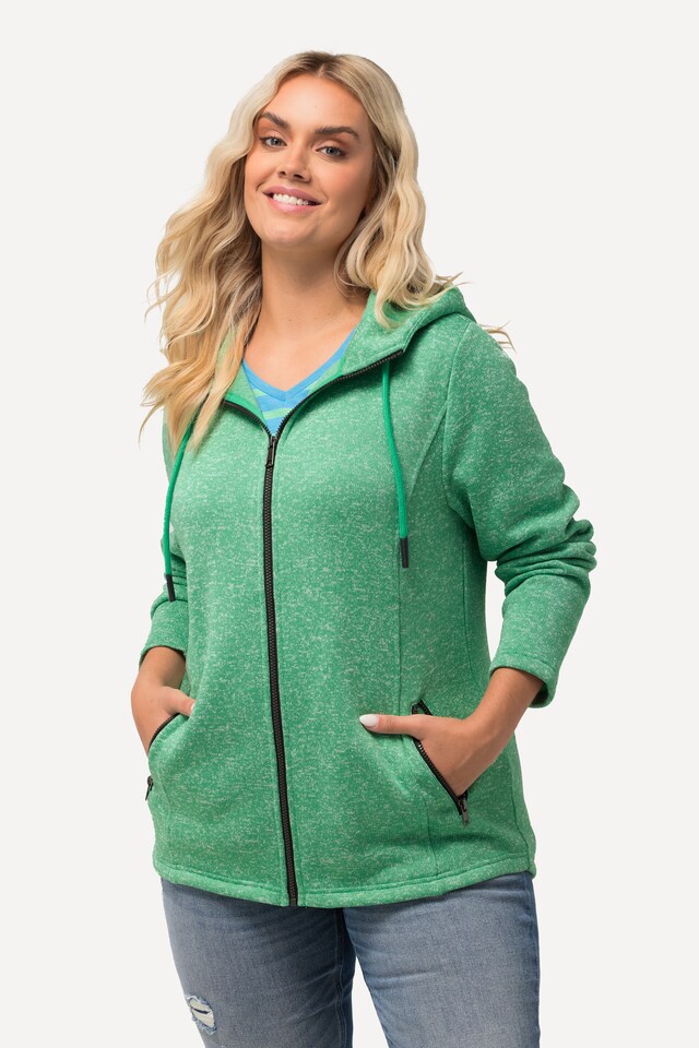 Melange Knit Fleece Lined Hooded Jacket