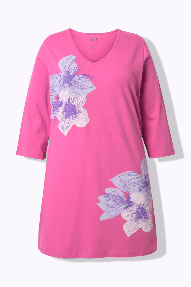 Flower Motif A-Line Knit Tunic