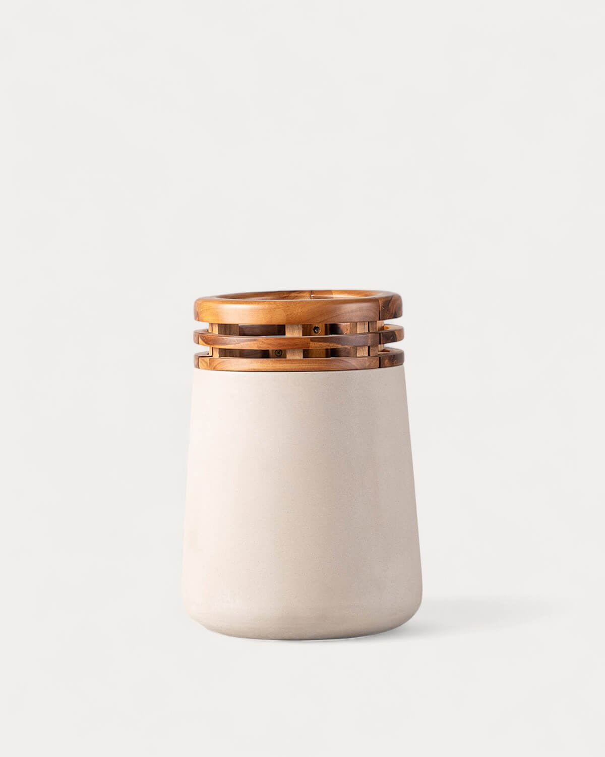 Hazan - Macetero de Hormigón y Madera de Acacia M (43xØ31 cm) Hazan
