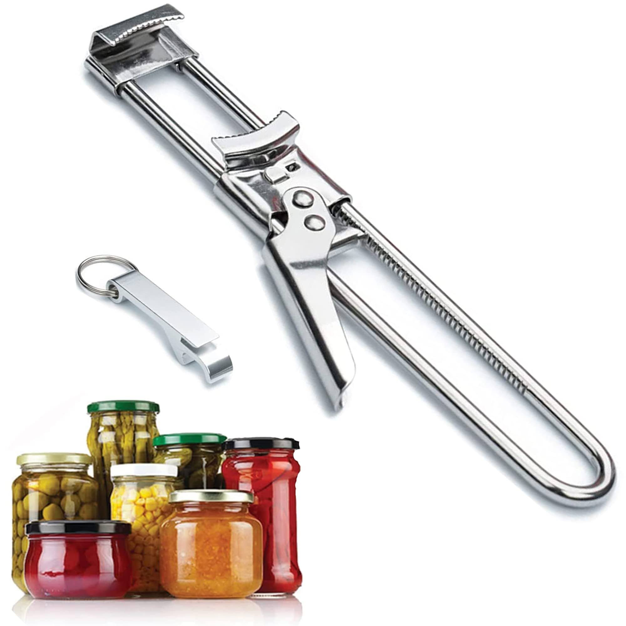 Draduo Adjustable Stainless Steel Jar Opener Professional Manual Jar Bottle Opener, Good to Grip Jar Bottle Opener, Lids Remover(Without Canned Food)