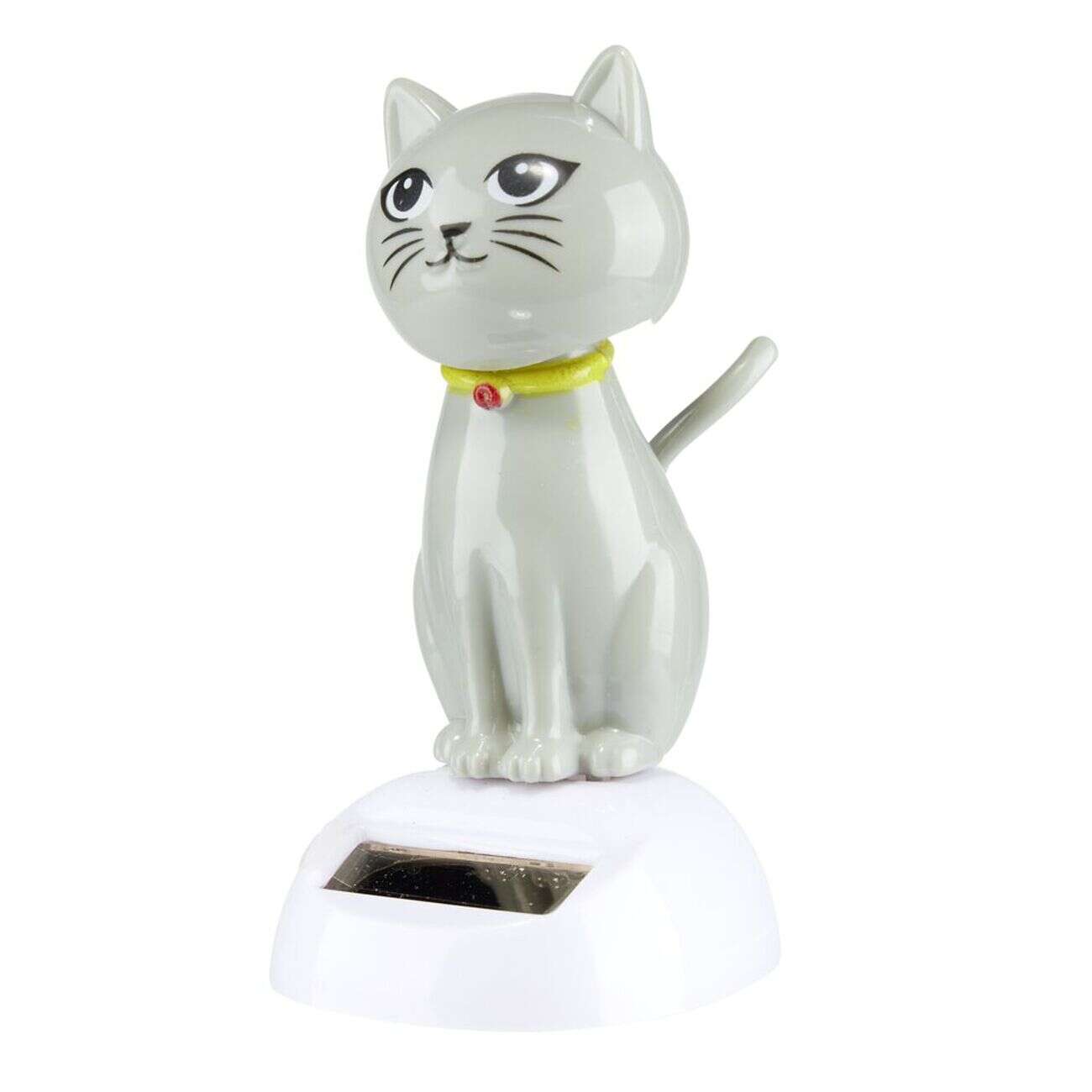 Figurine solaire dansante chat assis H10cm (3 modèles)