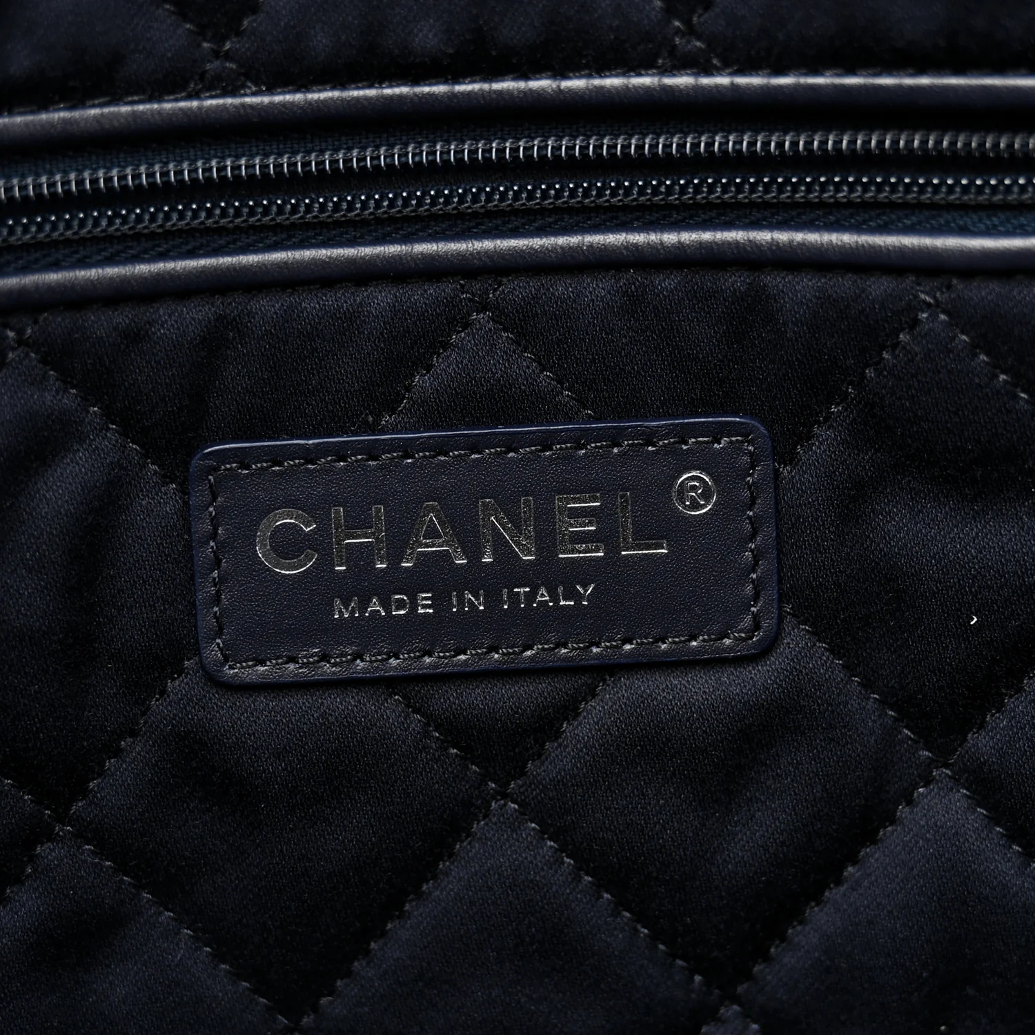 Shiny Calfskin Quilted Small Chanel 22 Navy