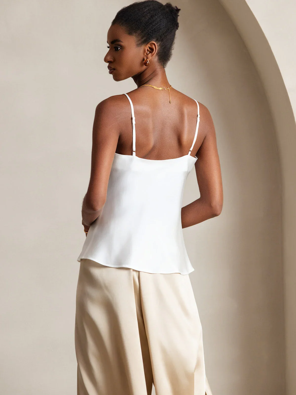Pure Silk Spaghetti Strap V Neck Camisoles