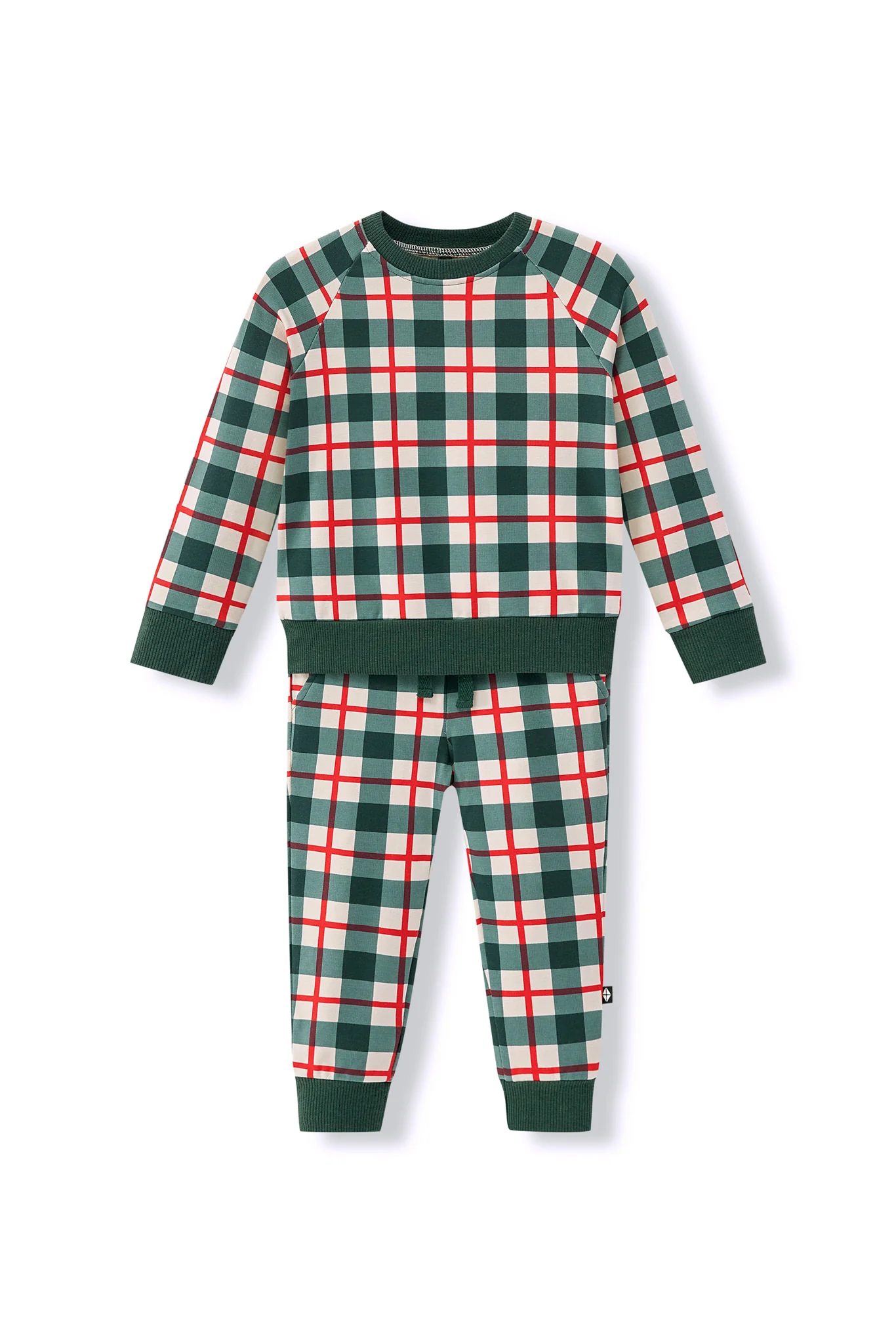 Long Sleeve Jogger Set in Holiday Plaid