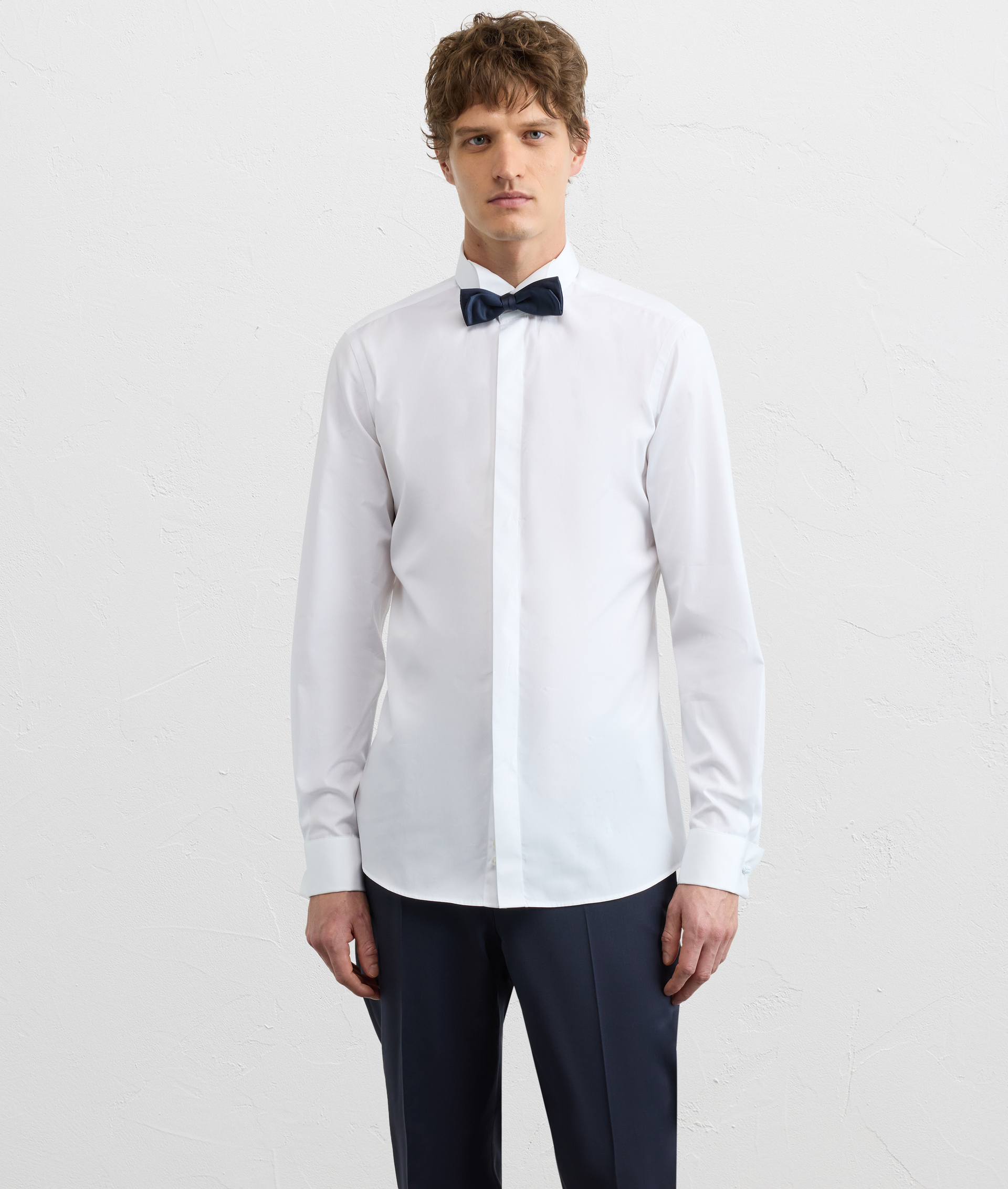 PURE WHITE COTTON POPLIN REGULAR FIT CUFF COLLAR SHIRT