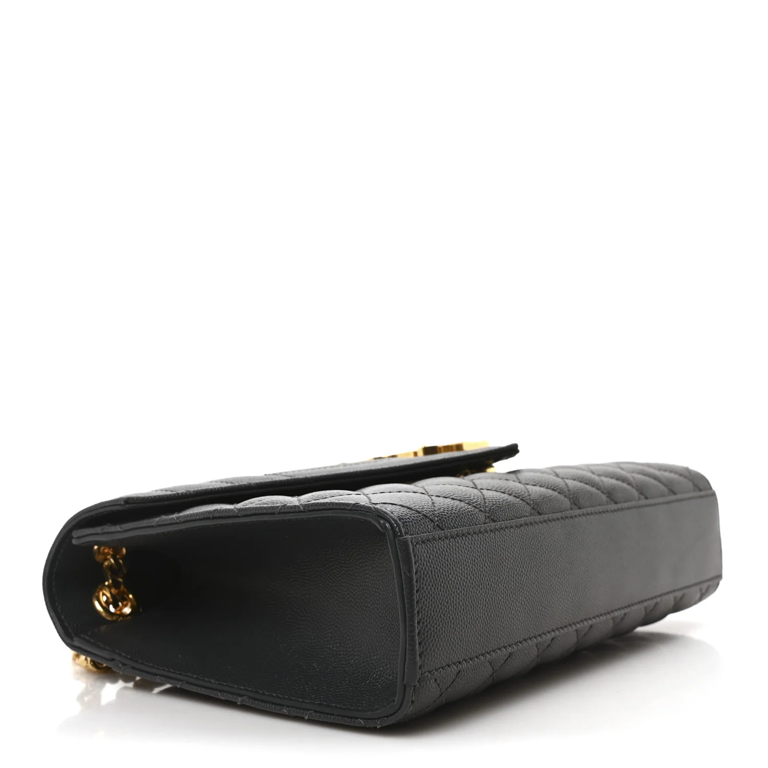 Grain De Poudre Textured Mixed Matelasse Triquilt Medium Monogram Satchel Dark Smog