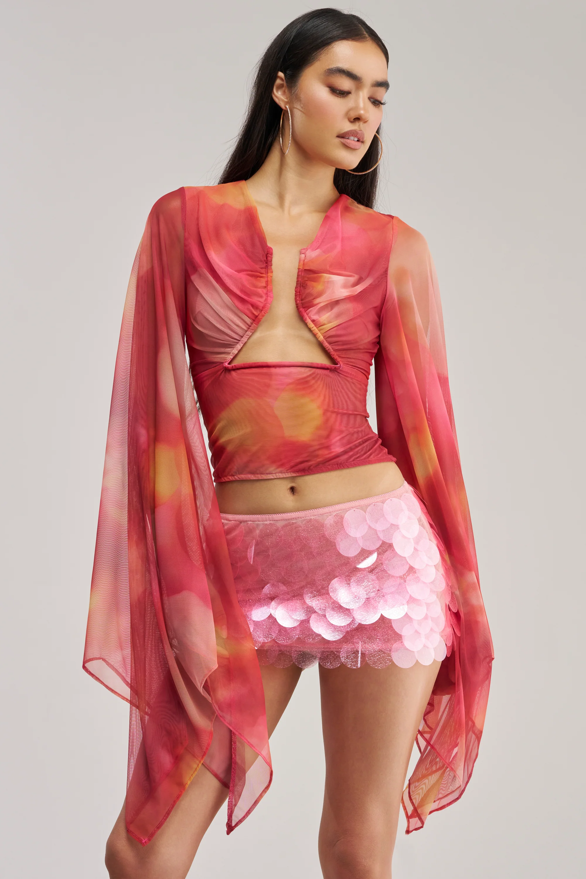 CELESTE CUTOUT DRAPE TOP - Akira Store