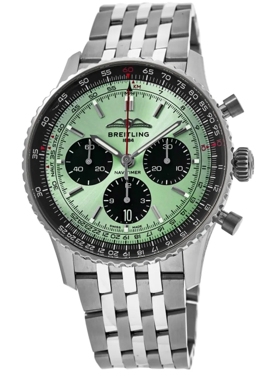 [Super Clone]Breitling AB0138241L1A1 Navitimer B01 Green Dial - Νew
