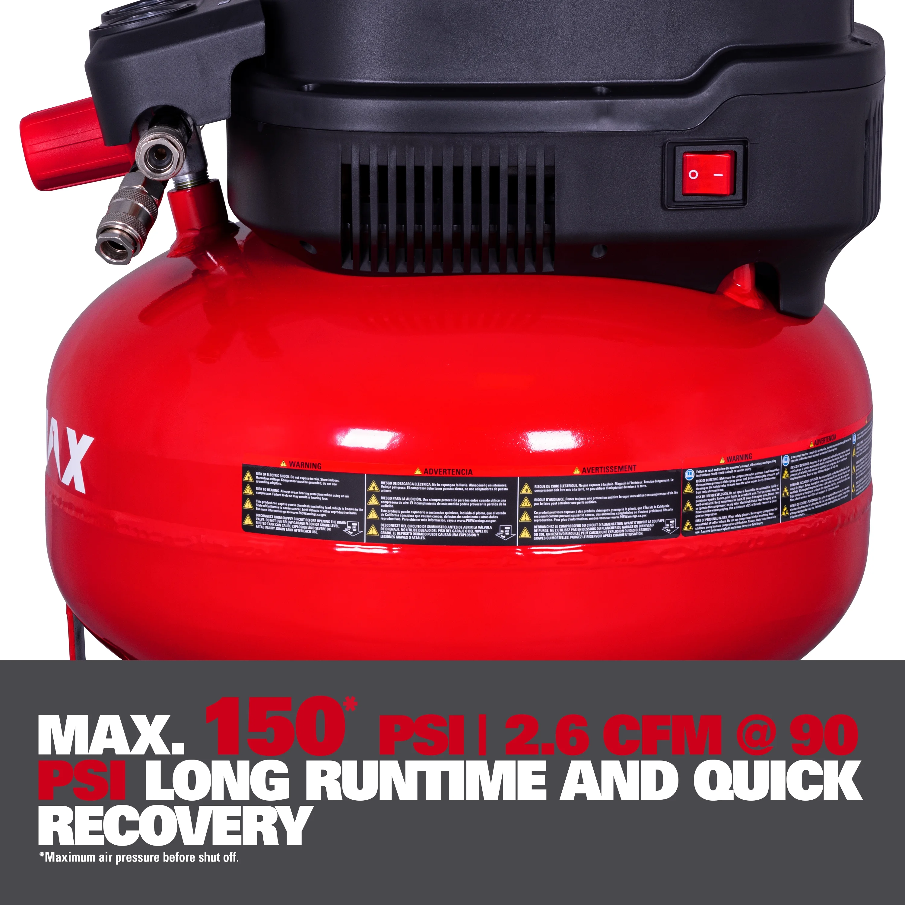 6 Gallon Portable Pancake Air Compressor, 150 PSI 1.0 HP Oil-Free Electric for Home Garage Shop - Image 6