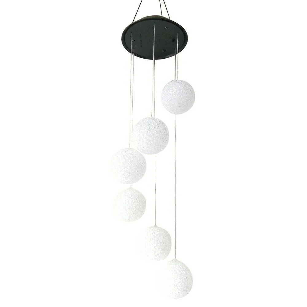 Solar Color Changing LED Ball Wind Chimes Home Garden Yard Decor Light Lamp