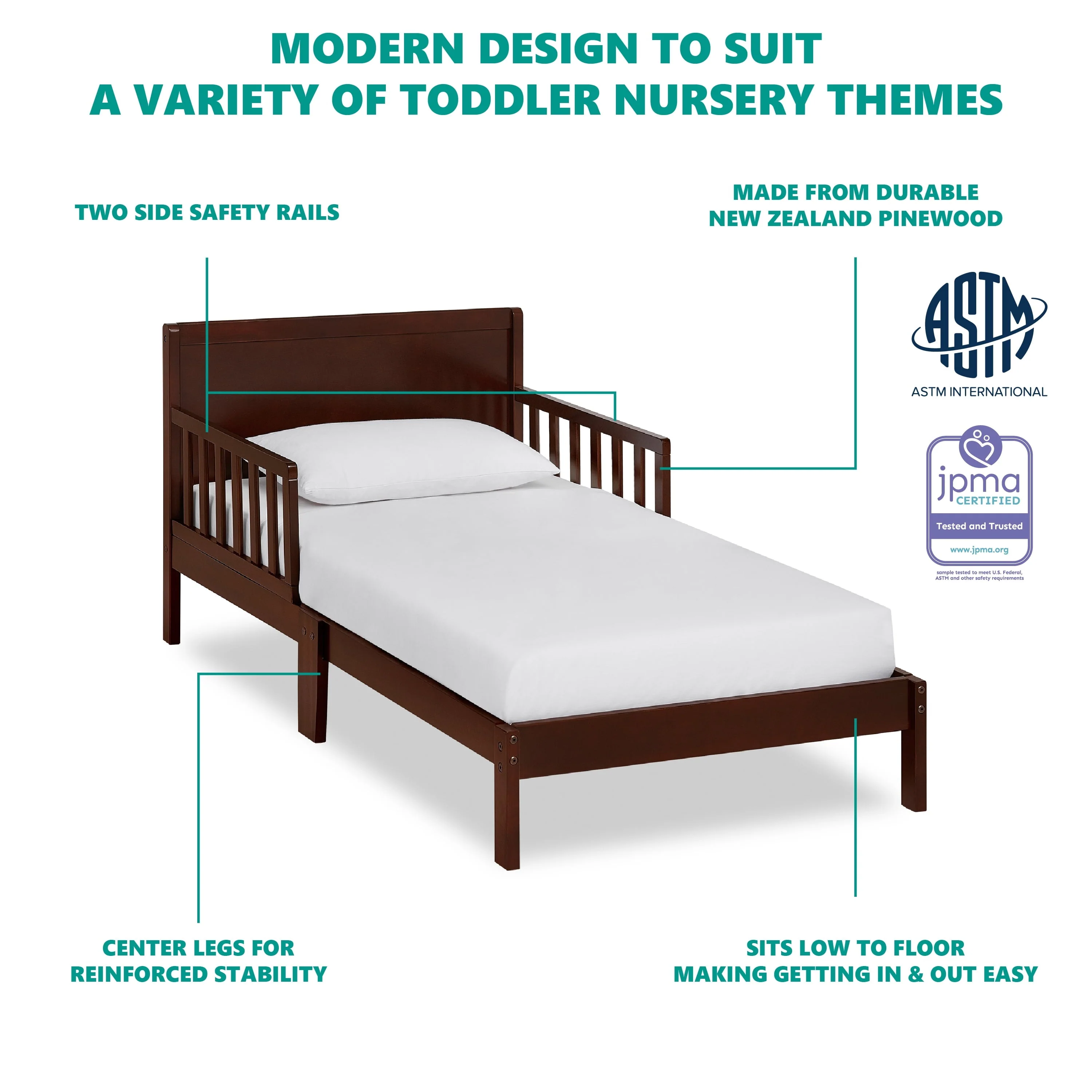 Brookside Toddler Bed, Espresso(Black) - Image 7