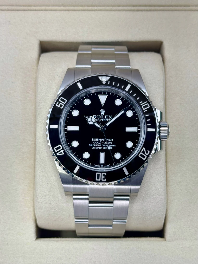 [Super Clone]Rolex Submariner 41mm No Date Stainless Steel Black Dial Black Bezel - 124060