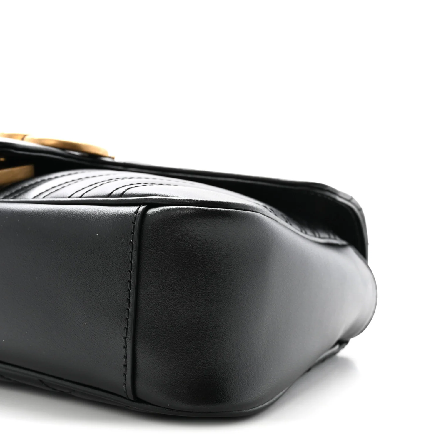 Calfskin Matelasse Small GG Marmont Shoulder Bag Black