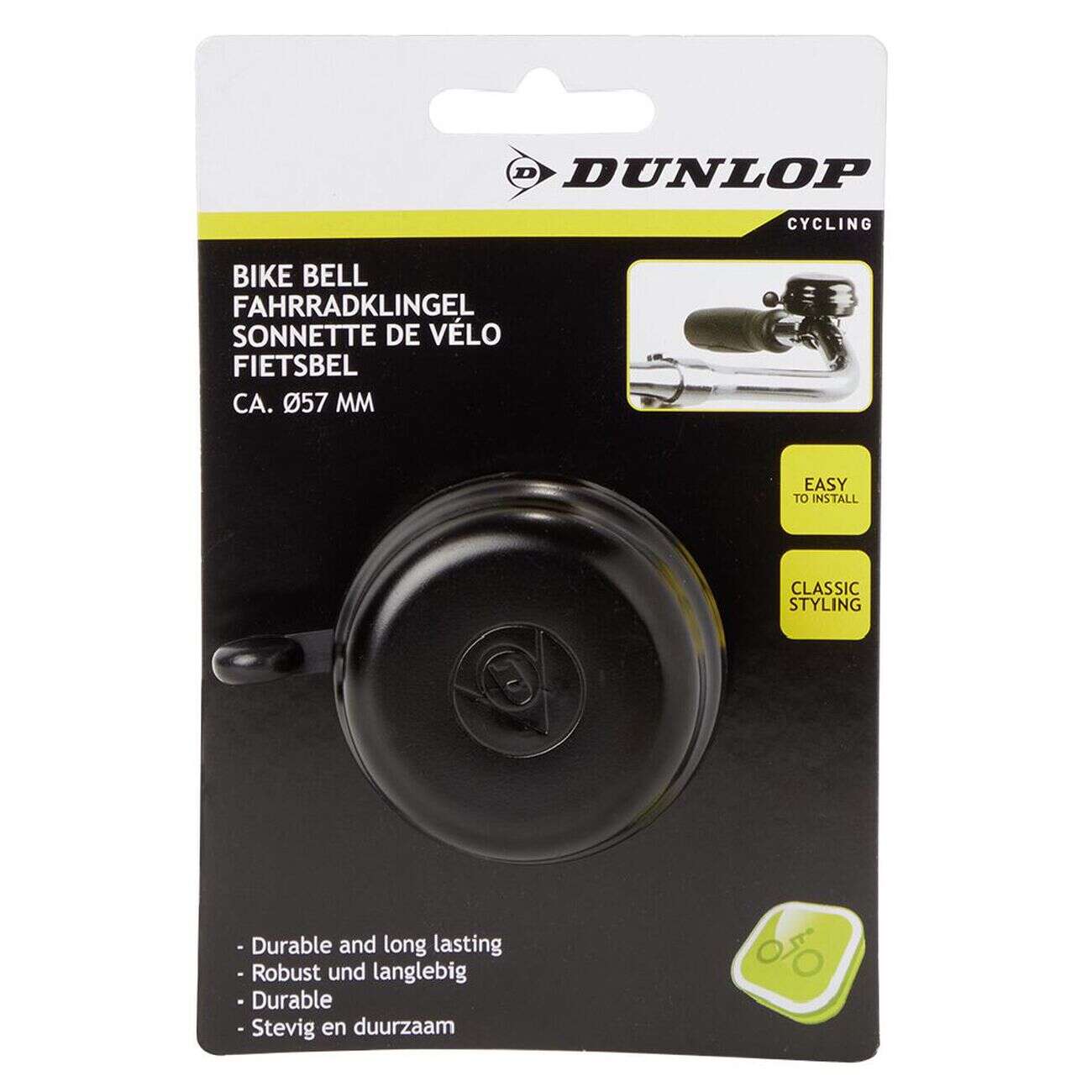 Sonnette vélo Dunlop noir