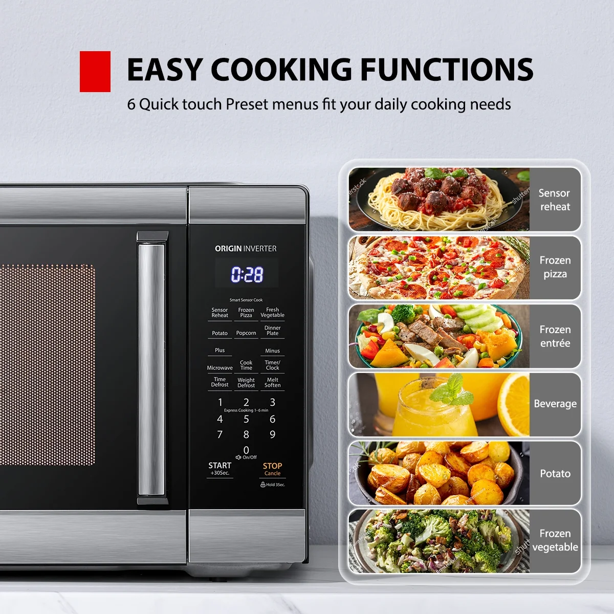 2.2 cu. ft. Countertop Microwave Oven, 1200 Watts, Stainless Steel - Image 5