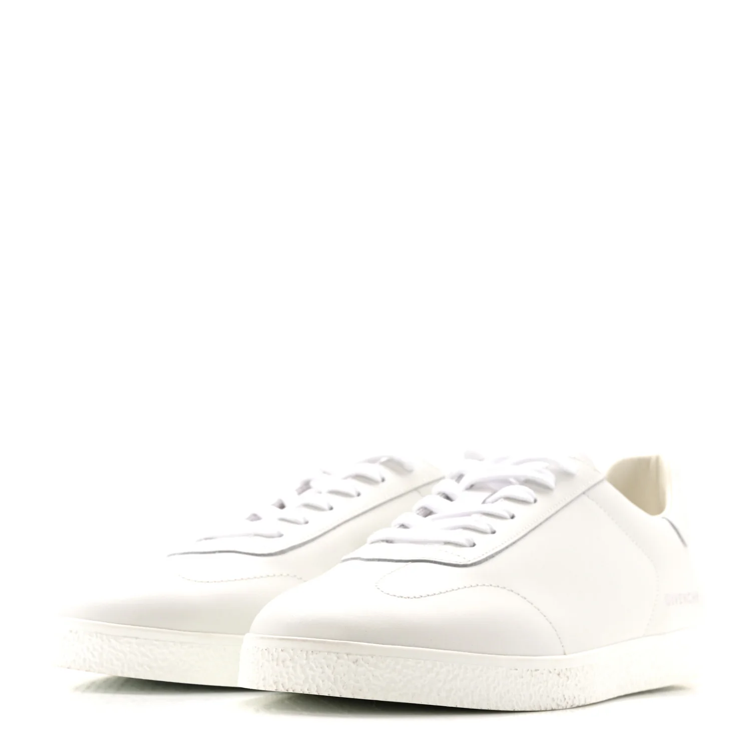 Calfskin Logo Debossed Town Sneakers 43 White