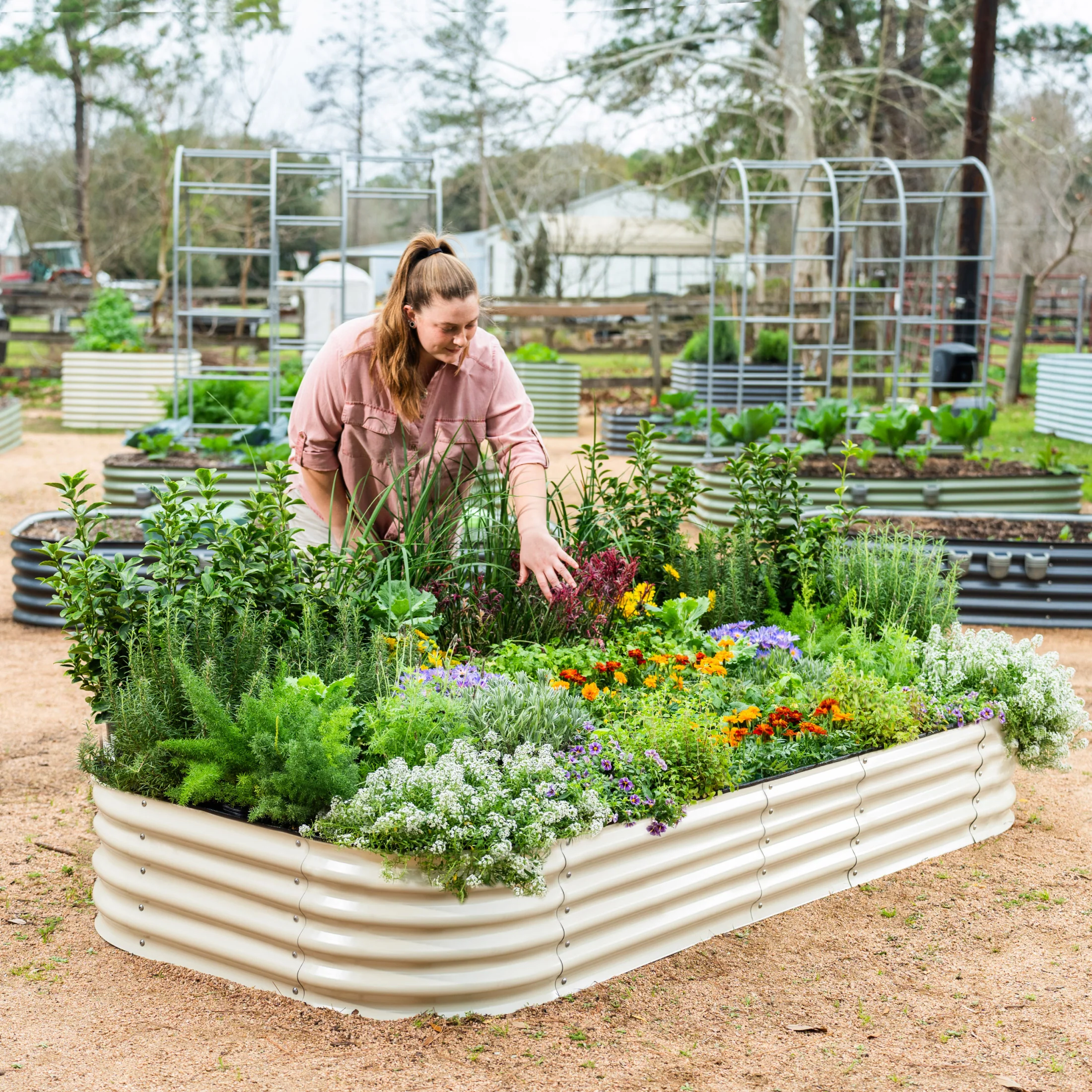 Vego Garden 14” Tall 10 in 1 Modular Metal Raised Garden Bed Kit