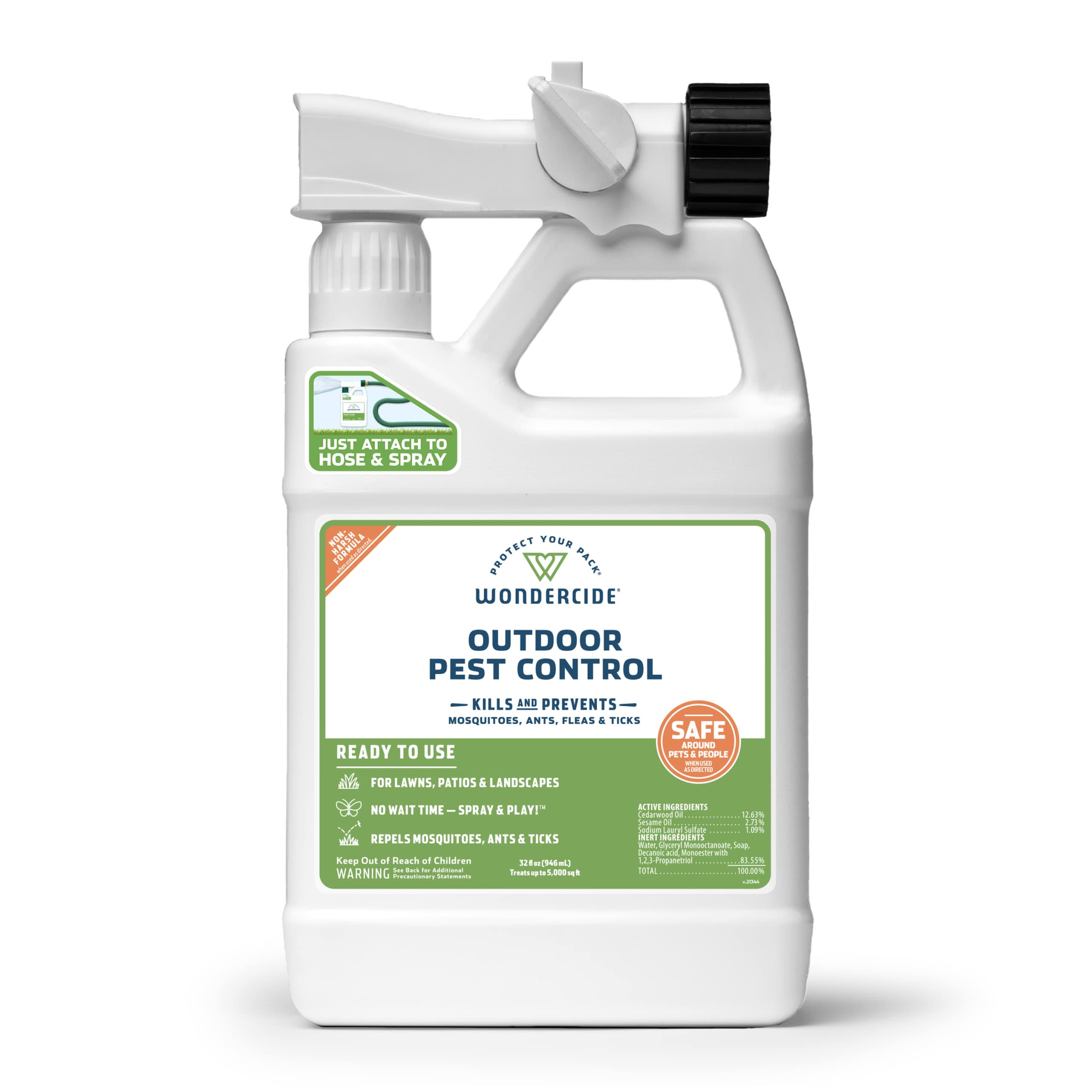 Wondercide - EcoTreat Ready-to-Use Outdoor Pest Control Spray with Natural Essential Oils - Mosquito, Ant, Insect Repellent, Tre