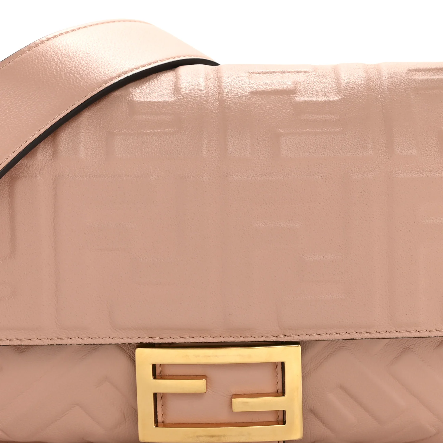 Nappa FF 1974 Embossed Baguette Rosa Bourbon
