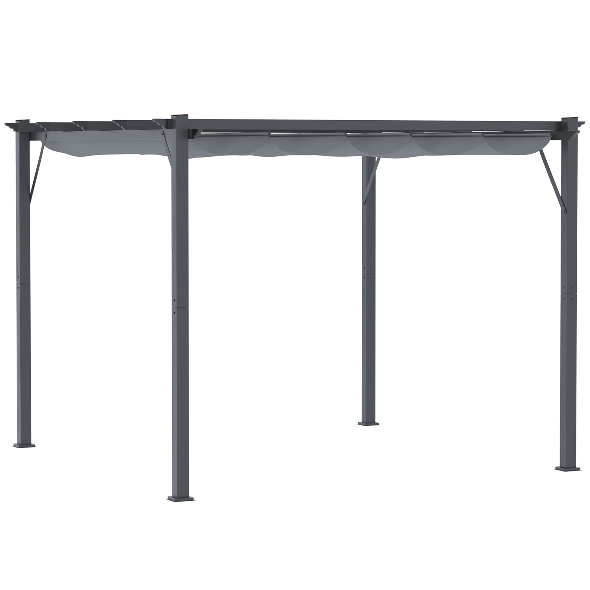 Outsunny Pergola Aluminium 3x3m voor Tuin, Grijs
