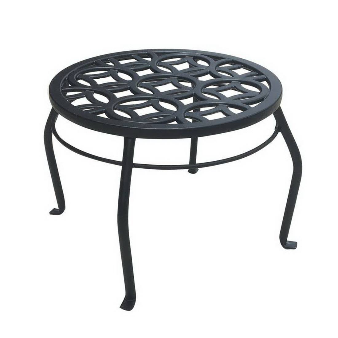 Allen + Roth 9-in Black Outdoor Round Steel Plant Stand