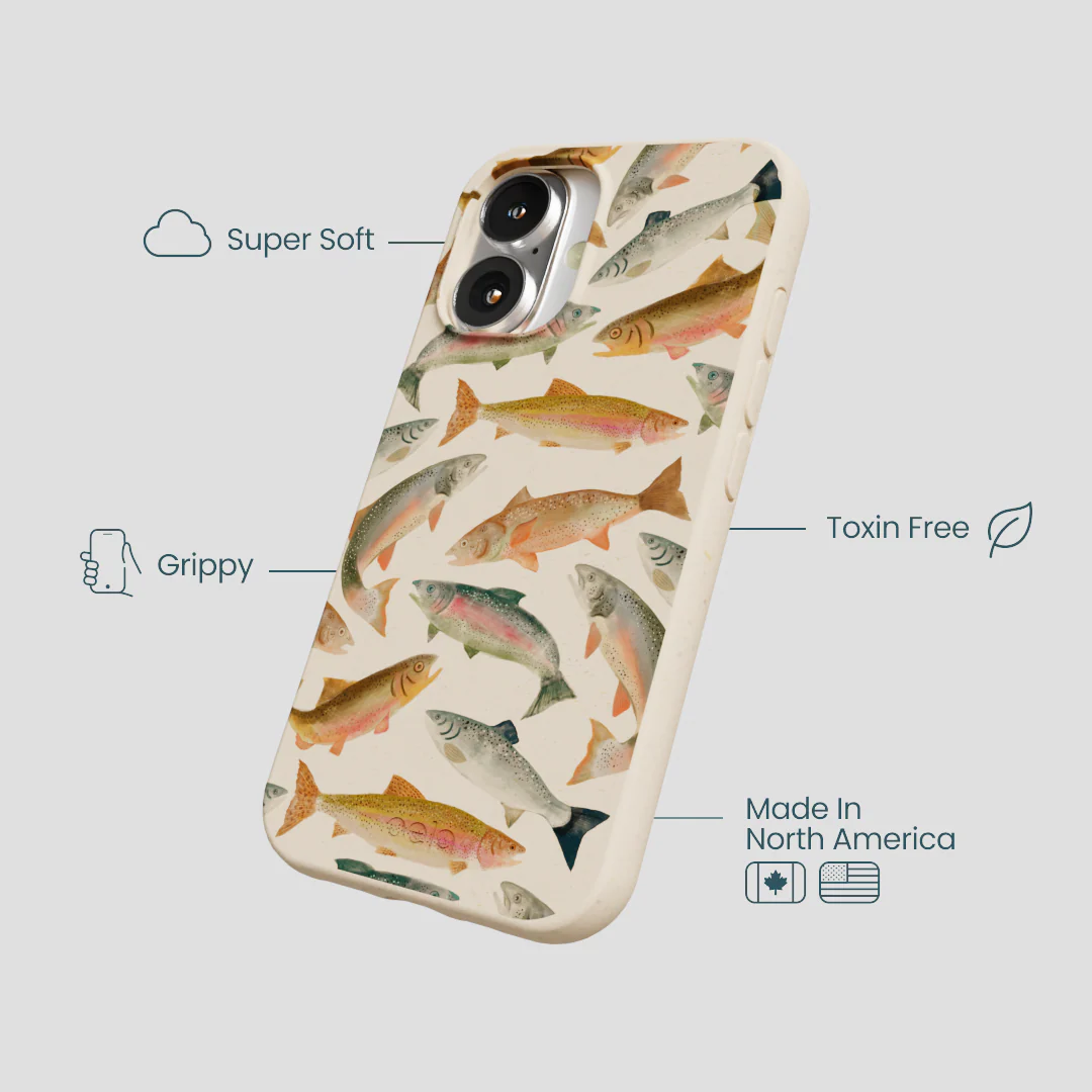 Seashell Rainbow Trout iPhone 16 Case