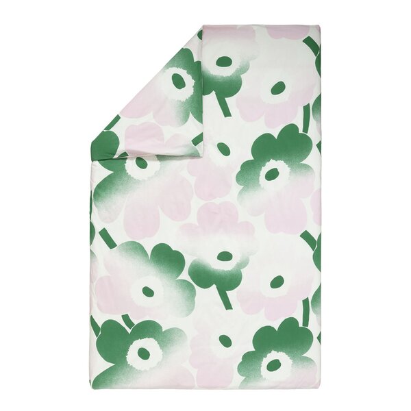 Unikko dynetrekk 150x210 cm hvit/rosa/grønn