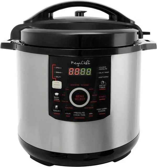 12 Quart Digital Pressure Cooker with 15 Presets, Slow Cook Function and Tempered Glass Lid