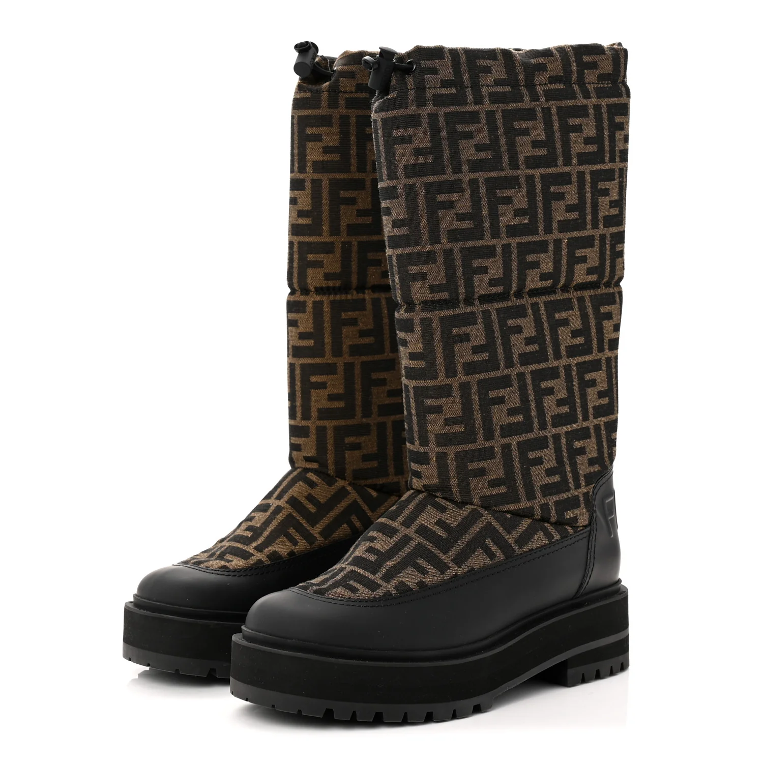 Nylon Jacquard Vitello FF Ski Boots 39 Tobacco Black