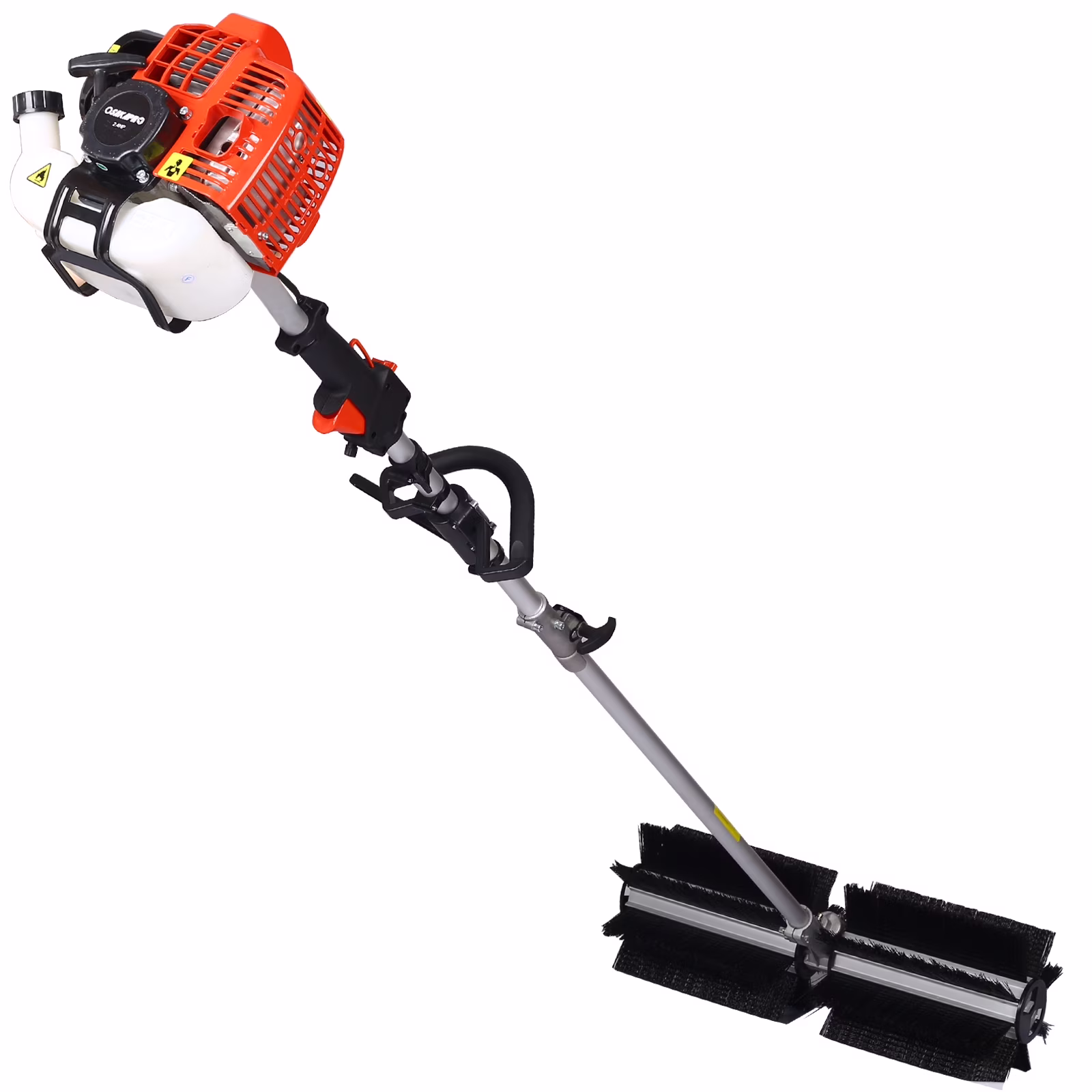 Power Snow Sweeper Brush Machine, 52cc Gasoline Walk-Behind Power Broom for Artificial Lawn Dirt Debris, 24" X 9" Brush, EPA Approved(24" x 9")