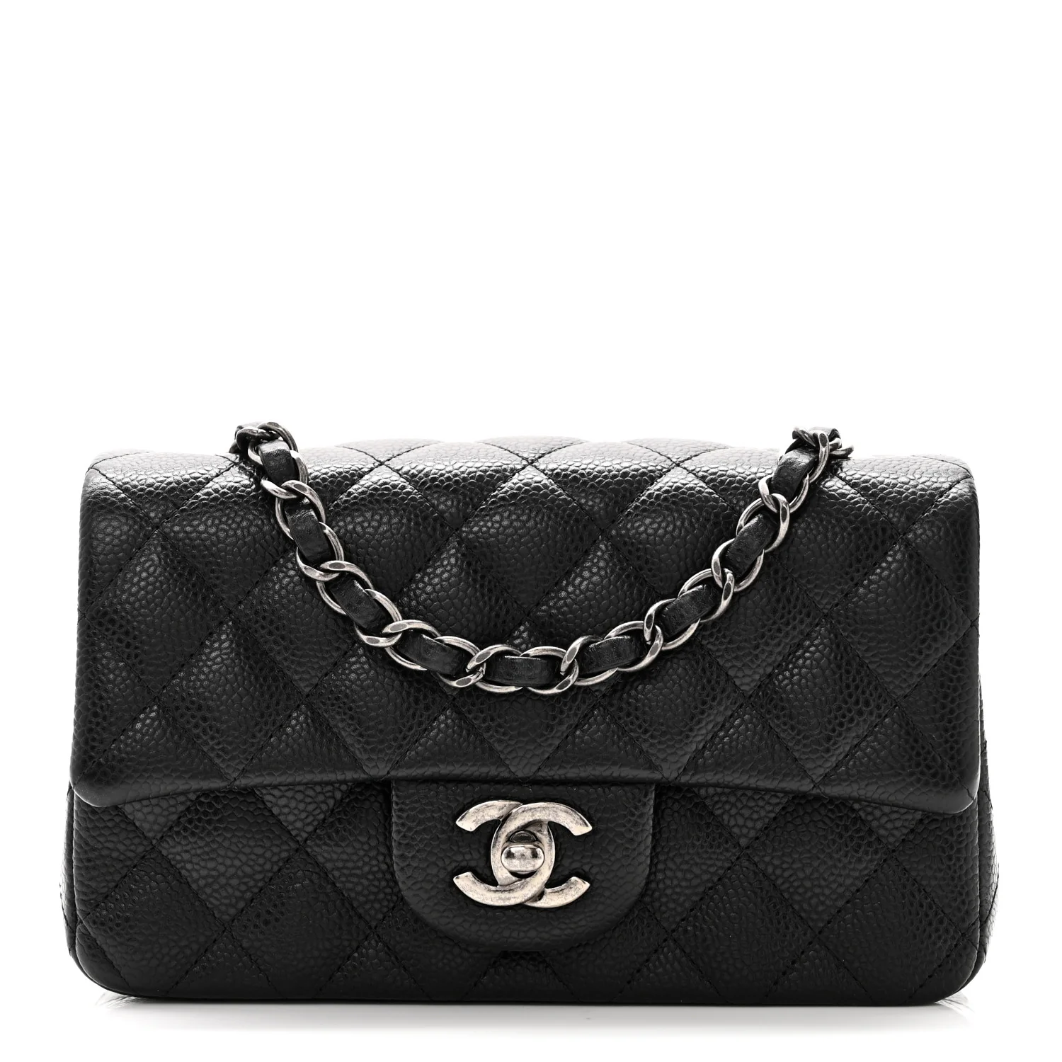 Caviar Quilted Mini Rectangular Flap Black