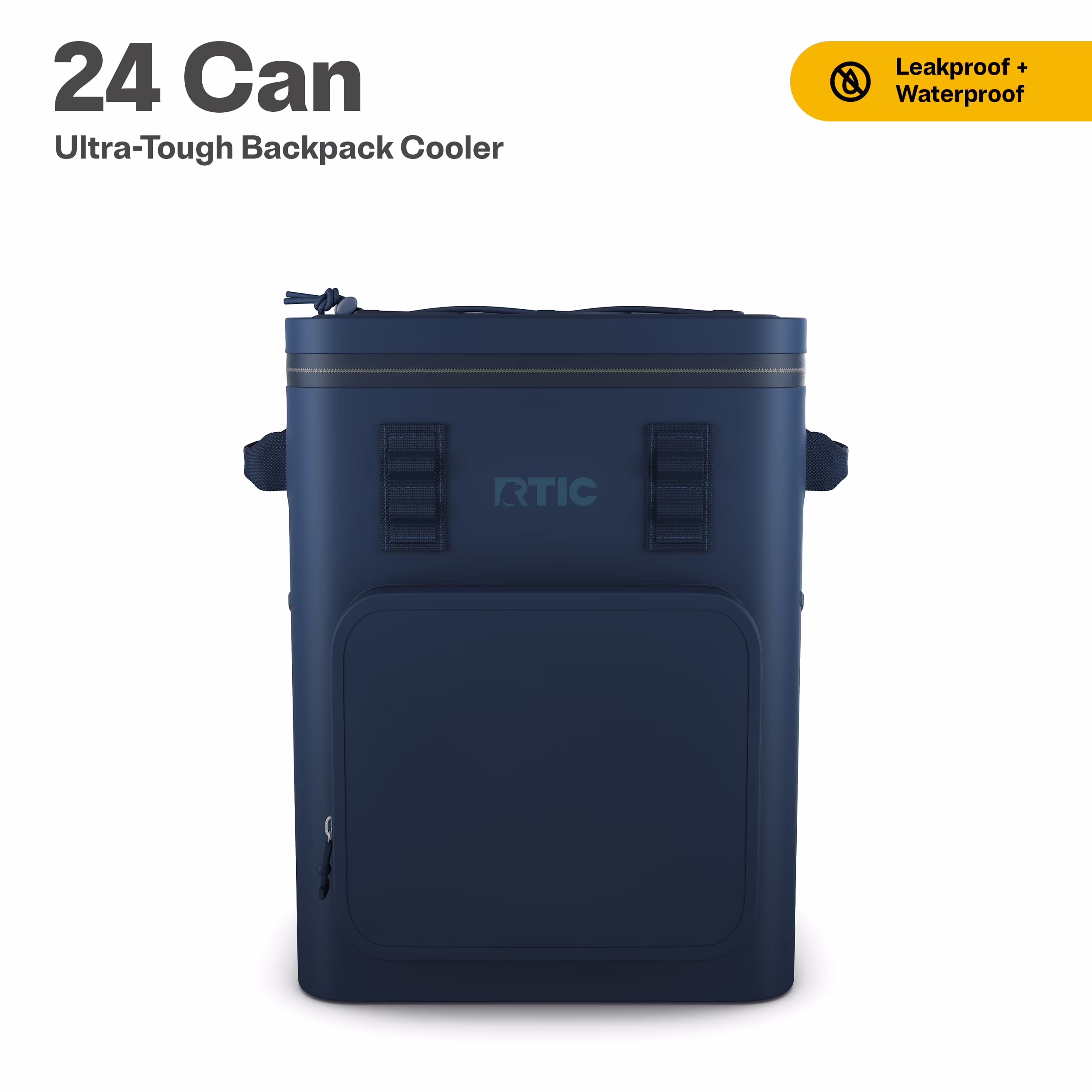 24 Can Ultra-Tough Backpack Cooler, Leakproof Cooler, Waterproof Zipper, Navy(Navy)