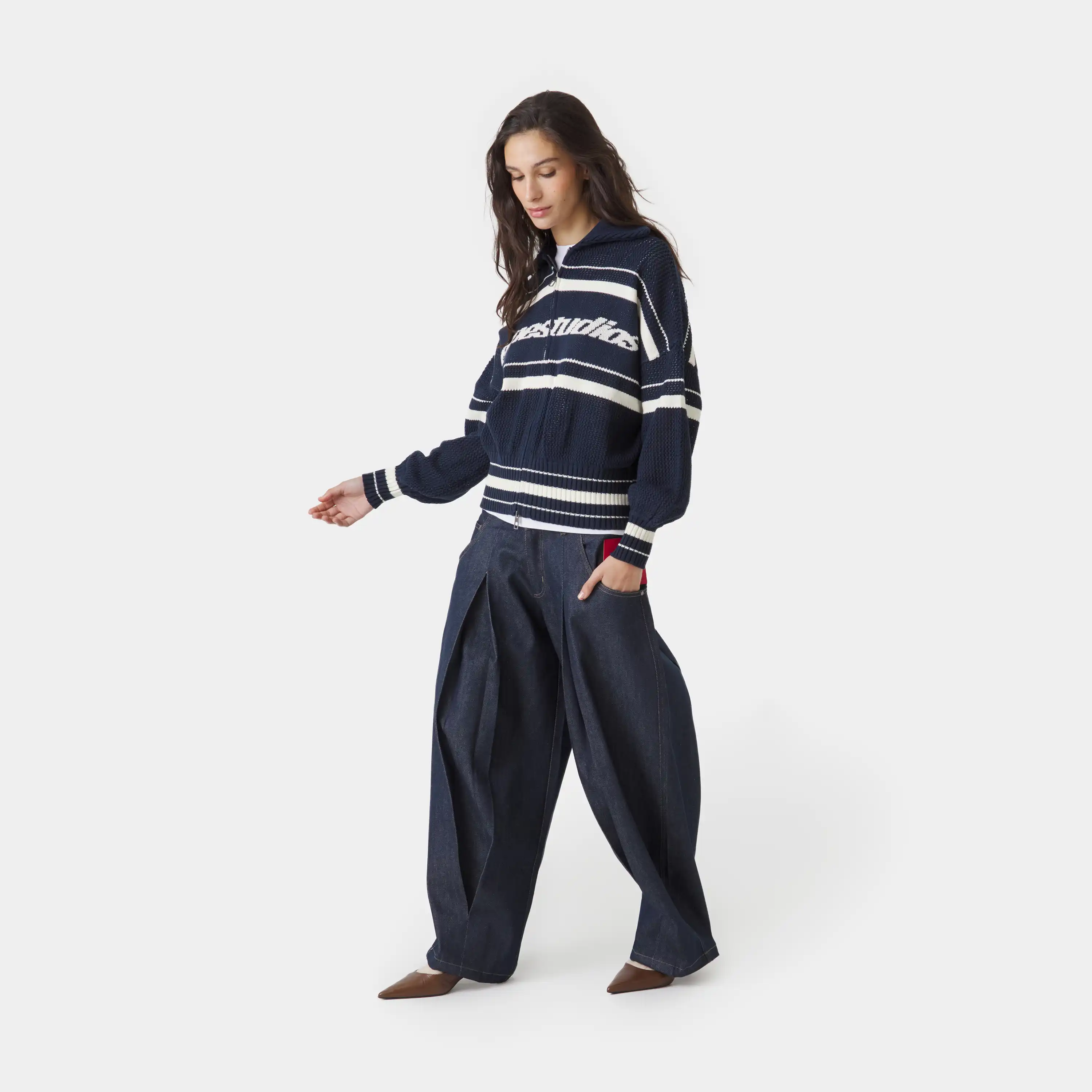 Unit Navy Zipper Knit