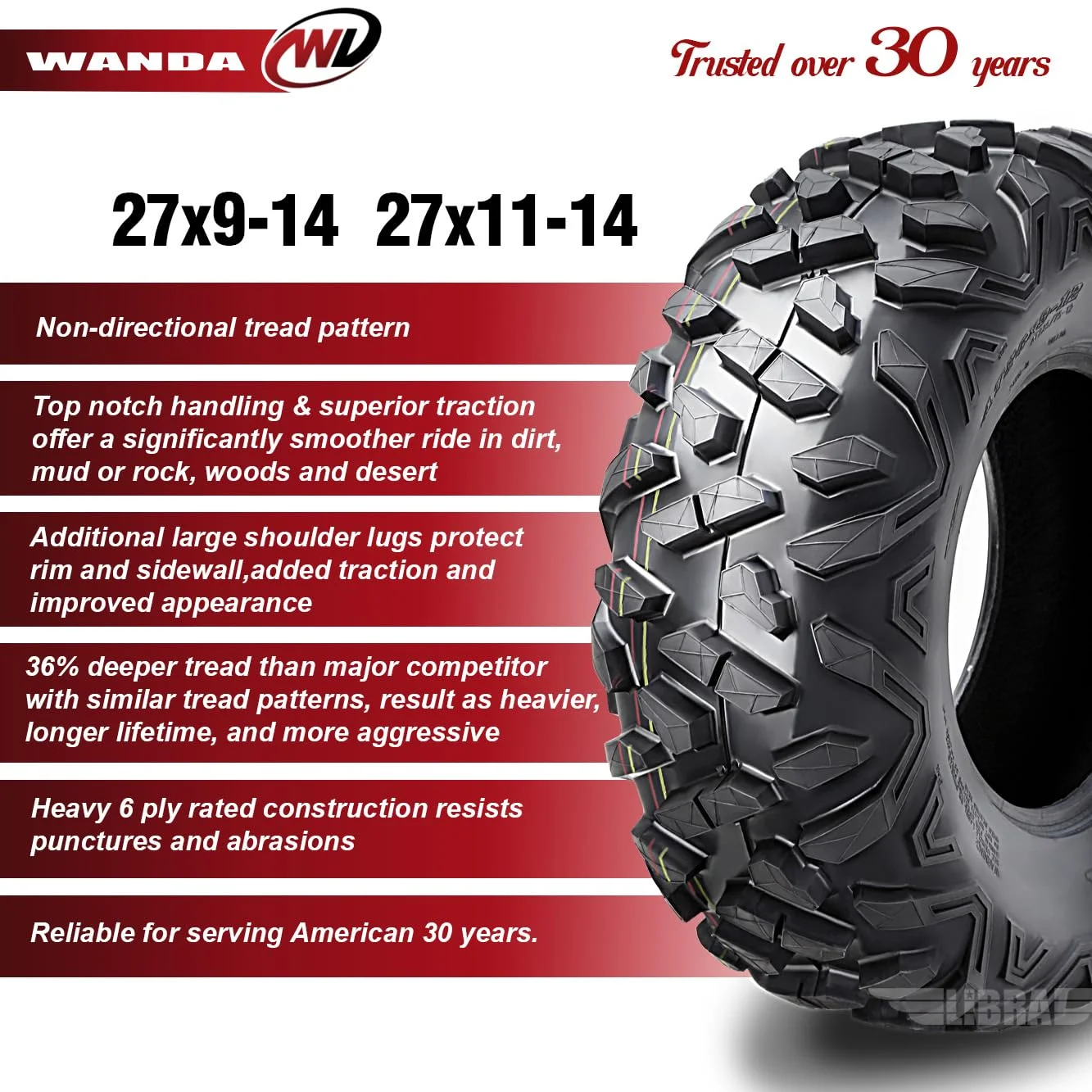 Full Set ATV Tires 27x9 - 14 & 27x11 - 14 for 2014 John Deere GATOR XUV825I 4x4 SE