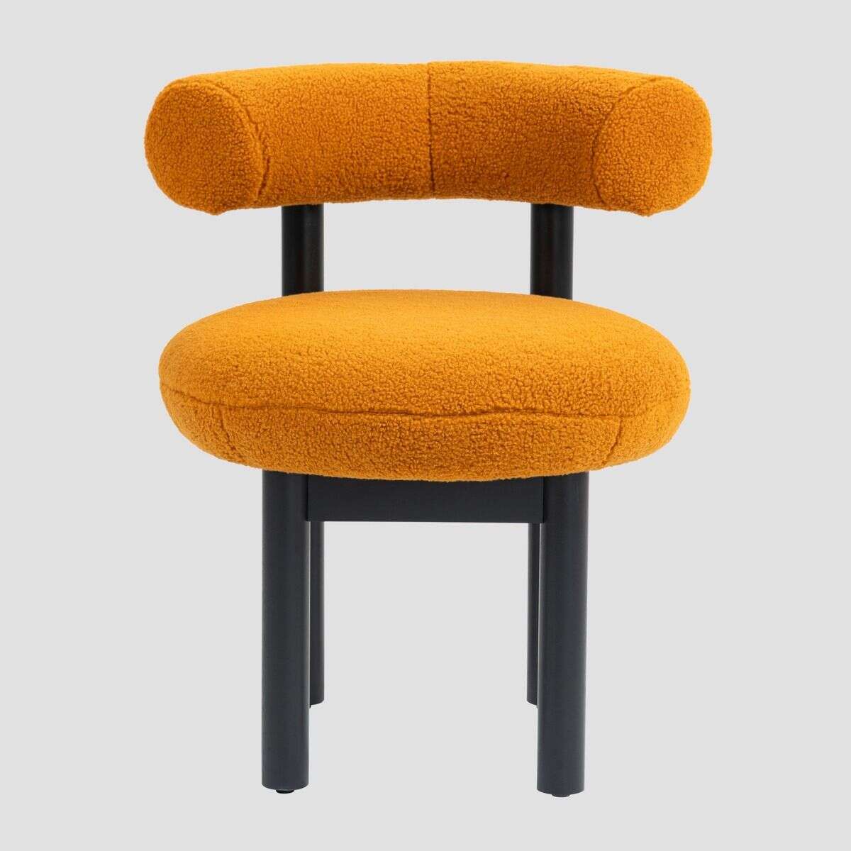 Krzesło PACIS z drewnianymi nogami Musztardowy 59,5x65,5x75,5 cm