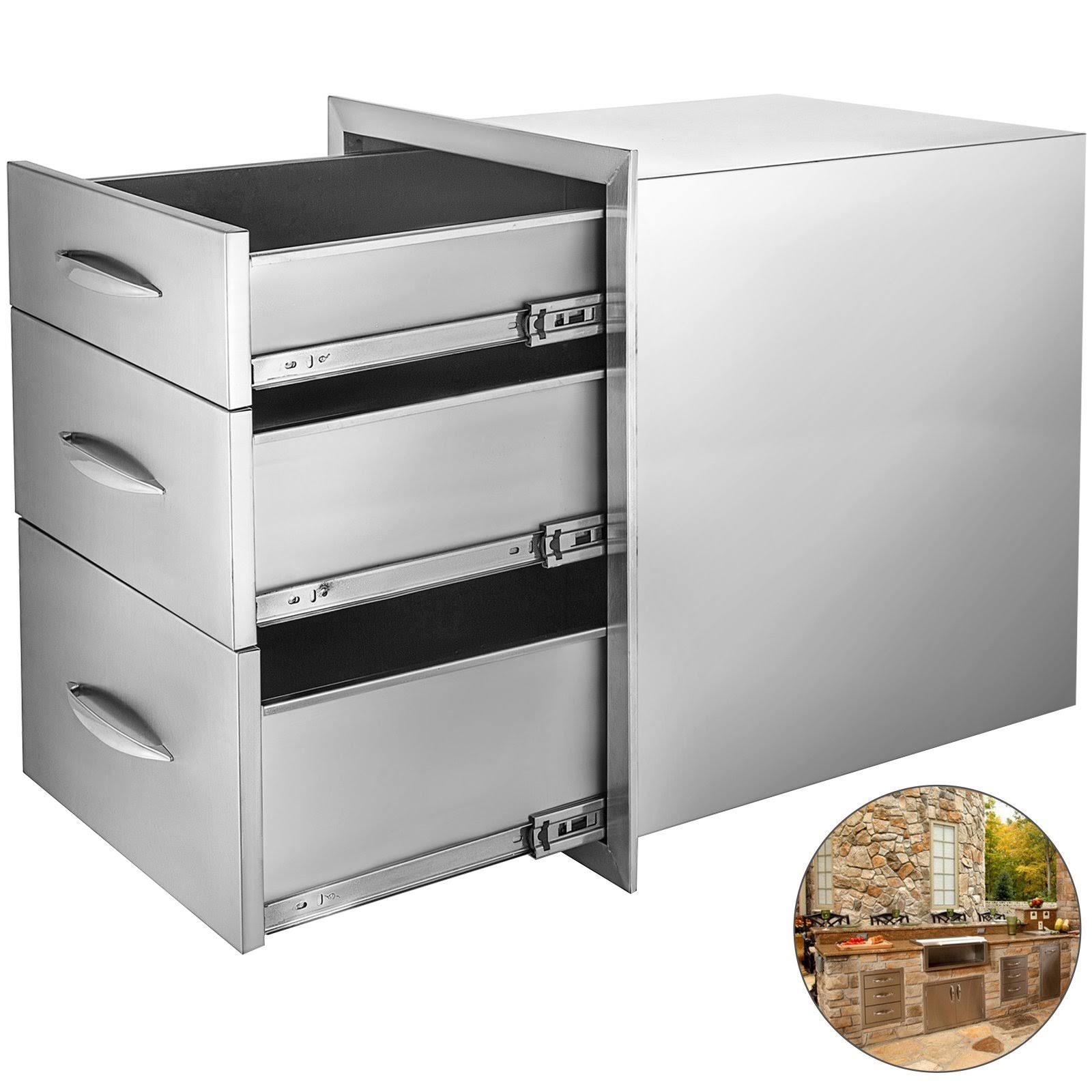 BBQ Island Outdoor Kitchen Triple Drawers 20.25