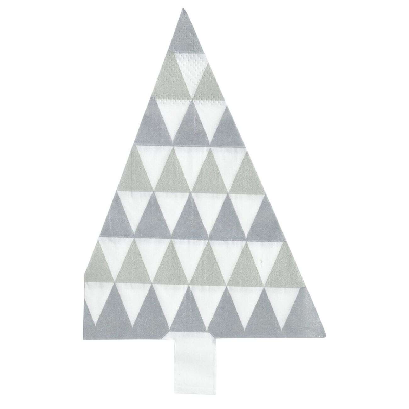 Serviette de table forme sapin blanche x10
