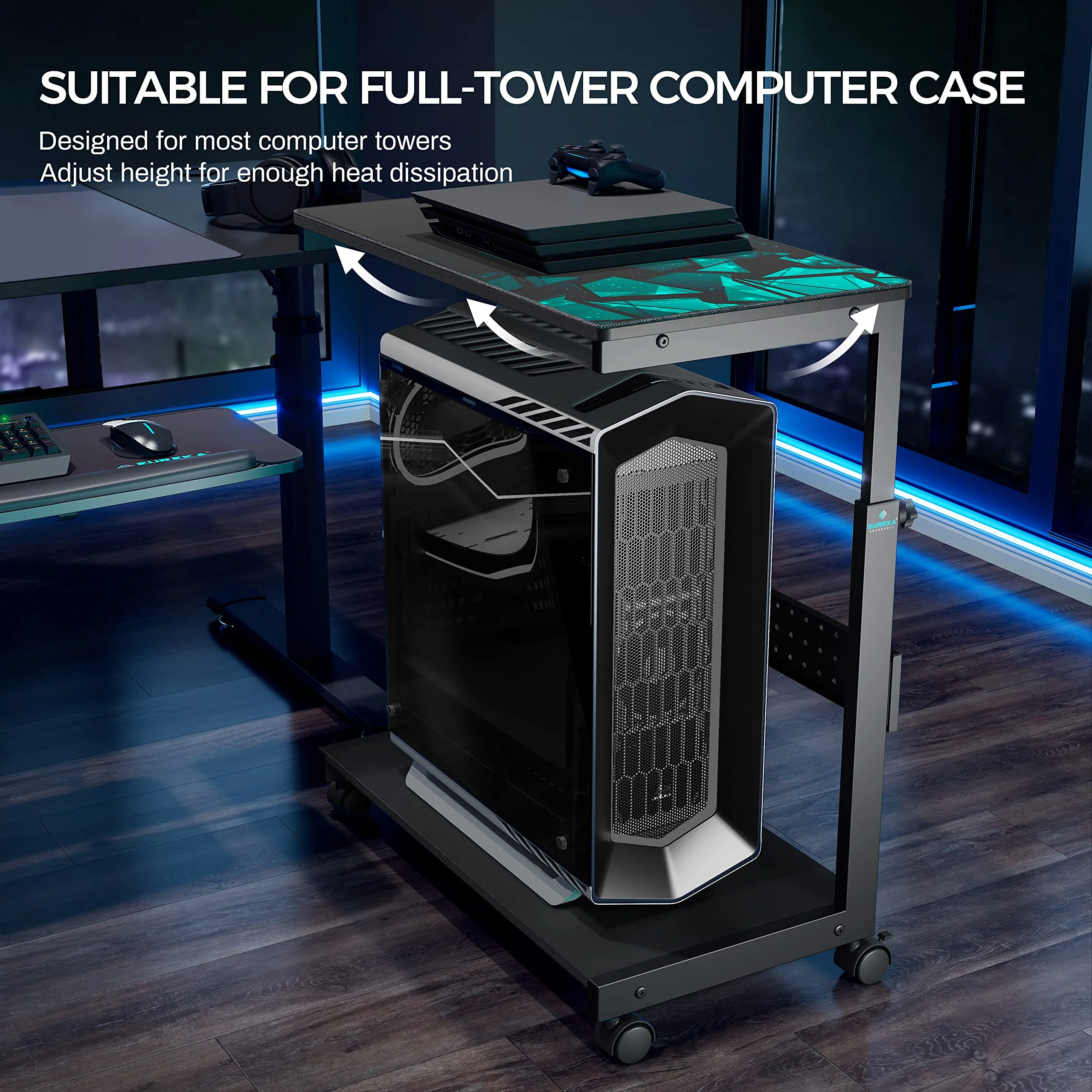 EUREKA ERGONOMIC Height Adjustable Computer Tower Stand