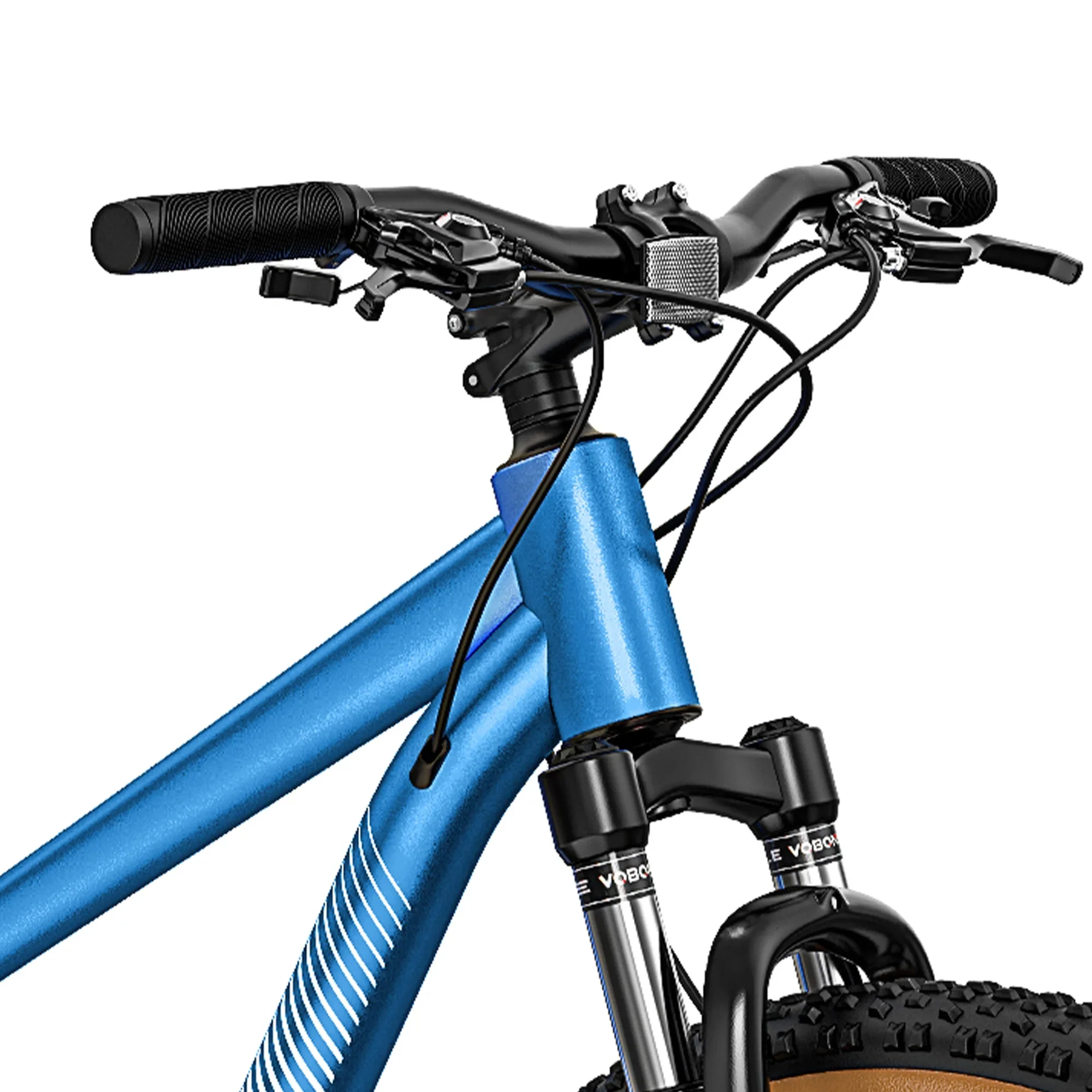 ModFusion 26-Inch Aluminum Alloy Mountain Bike, 21-Speed, Disc Brakes, Black with Brown Tires, 85% Assembled