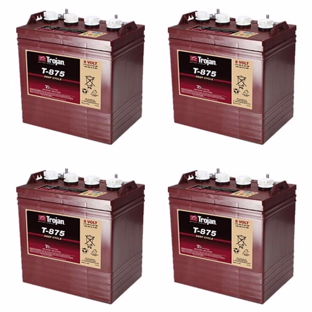 Trojan T - 875 8V 170ah Flooded Lead Acid GC2 Deep Cycle Battery X4