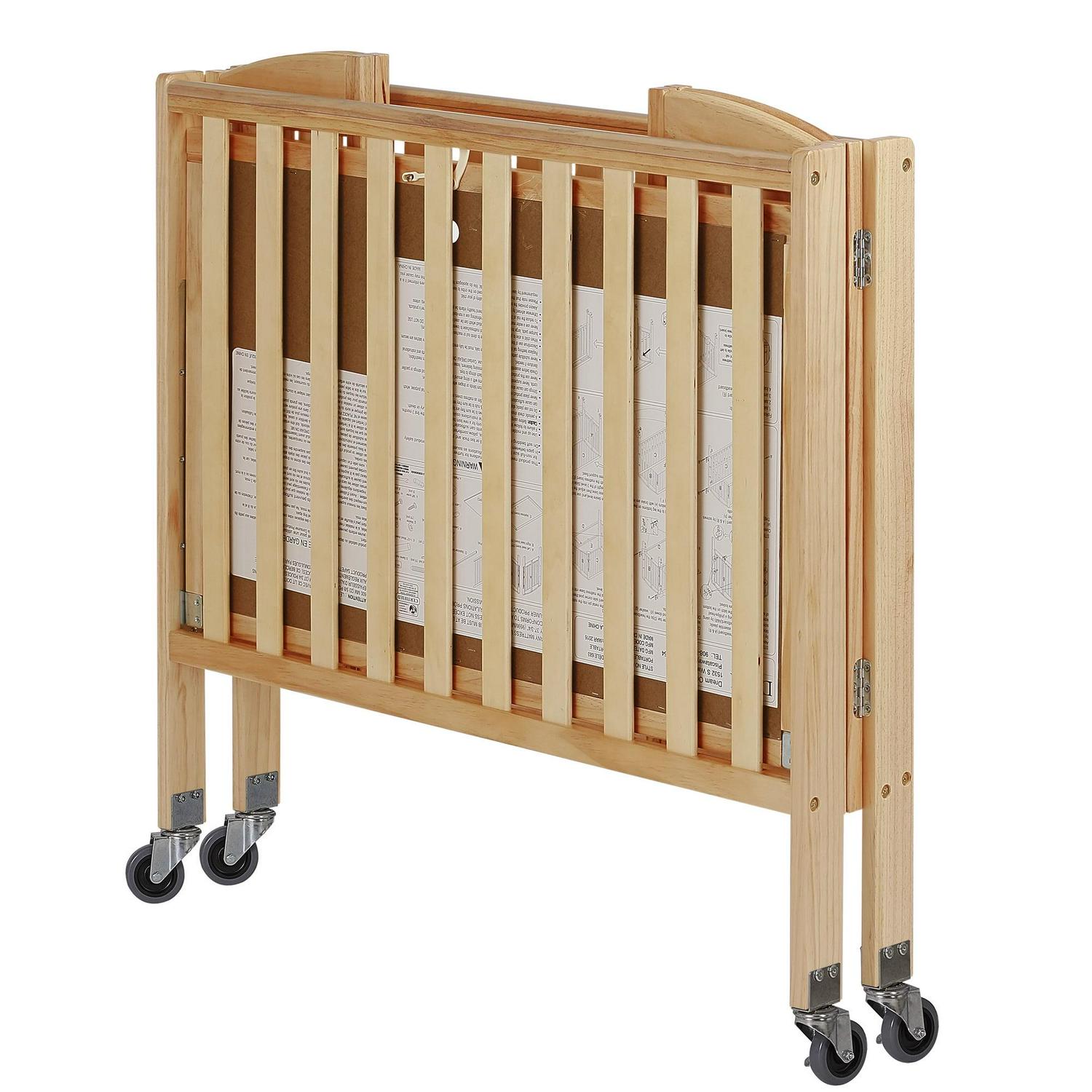 Birch 3-in-1 Folding Portable Mini Crib. Natural - Image 2