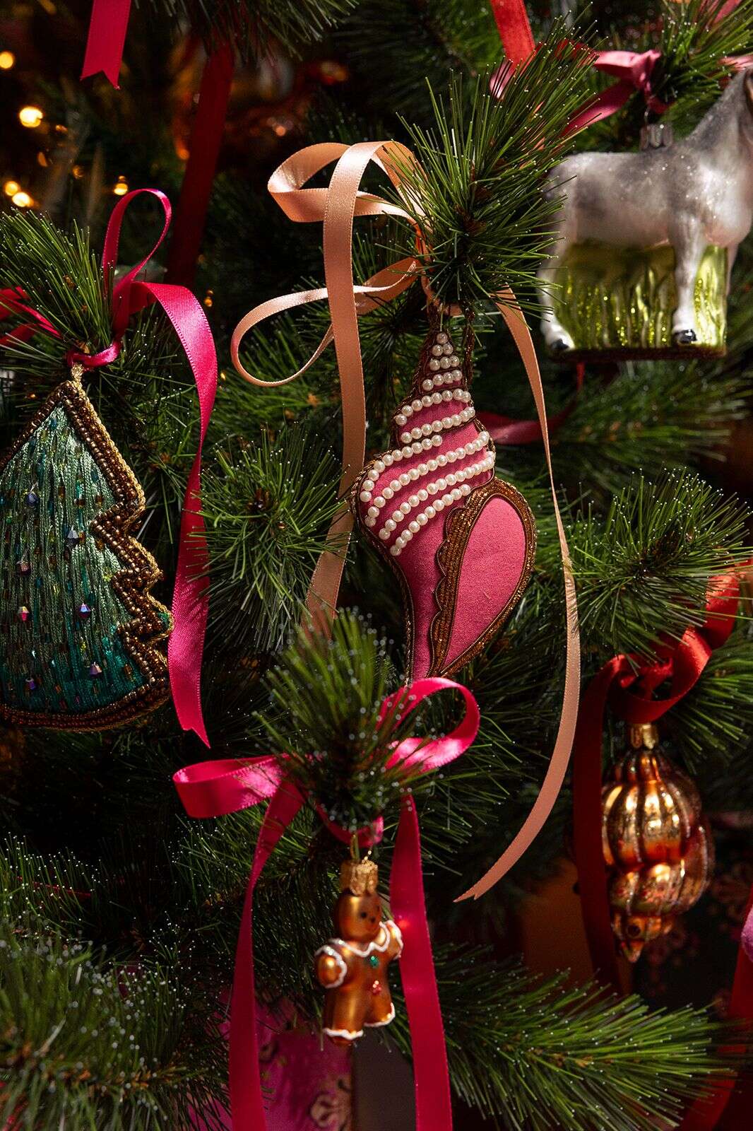 Rode schelp kersthanger