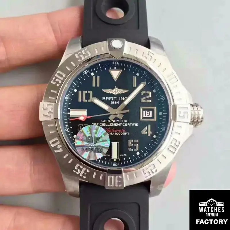 Breitling Avenger II Seawolf A1733110 / F563 / 152S GF Factory Dark Blue Dial