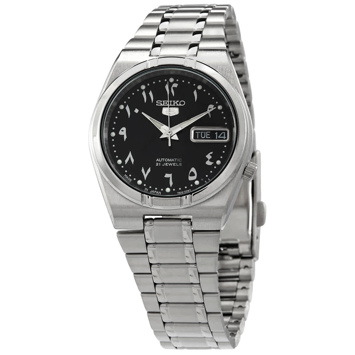 5 Automatic Black Arabic Dial Stainless Steel Men's Watch SNK063J5