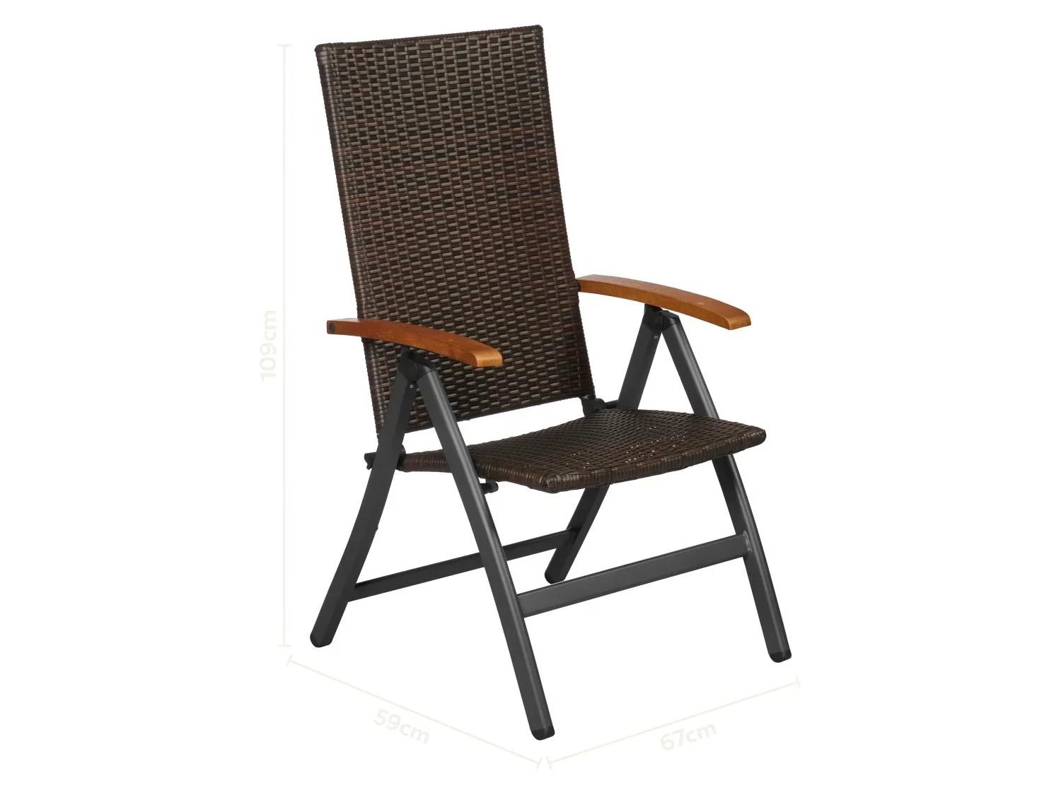 LIVARNO Table de jardin + Lot de 4 fauteuils pliants Valencia