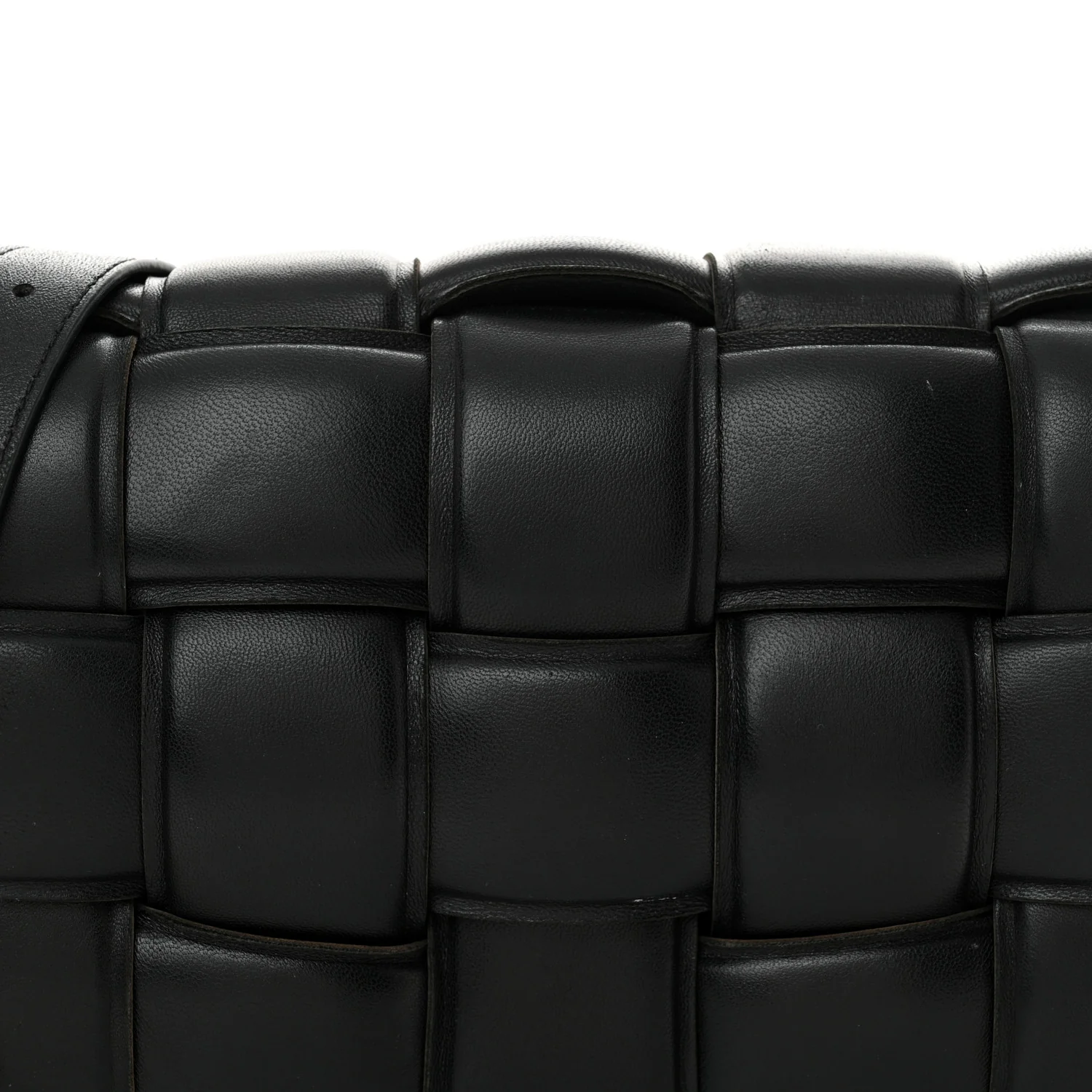 Nappa Maxi Intreccio Padded Cassette Crossbody Bag Black